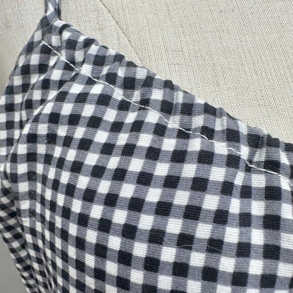 Abercrombie & Fitch Smocked Tie-Front Maxi Dress black/white gingham size Large - Picture 8 of 16